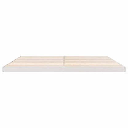 Floor Bed Frame White 180 x 220 cm Solid Pine Wood