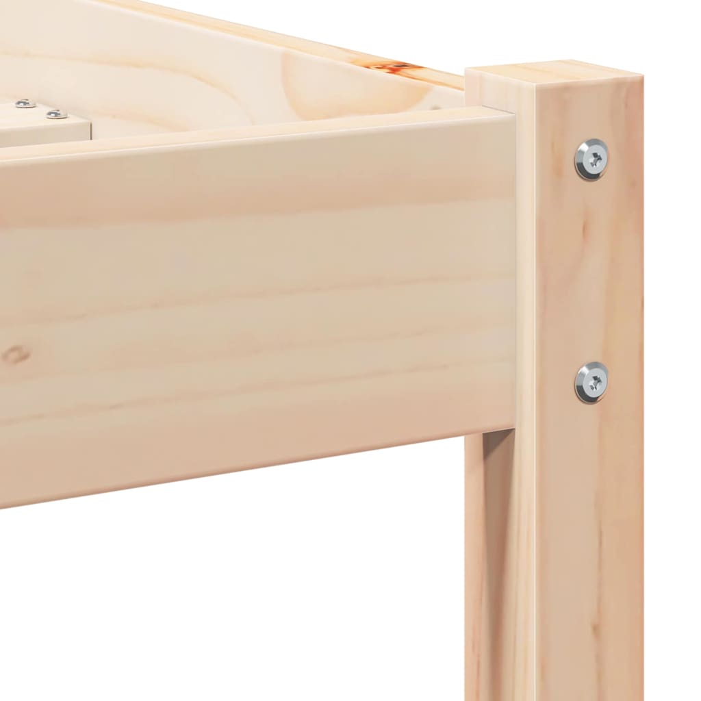 Bed Frame Brown 215.5 x 145.5 x 69.5 cm Solid Pine Wood