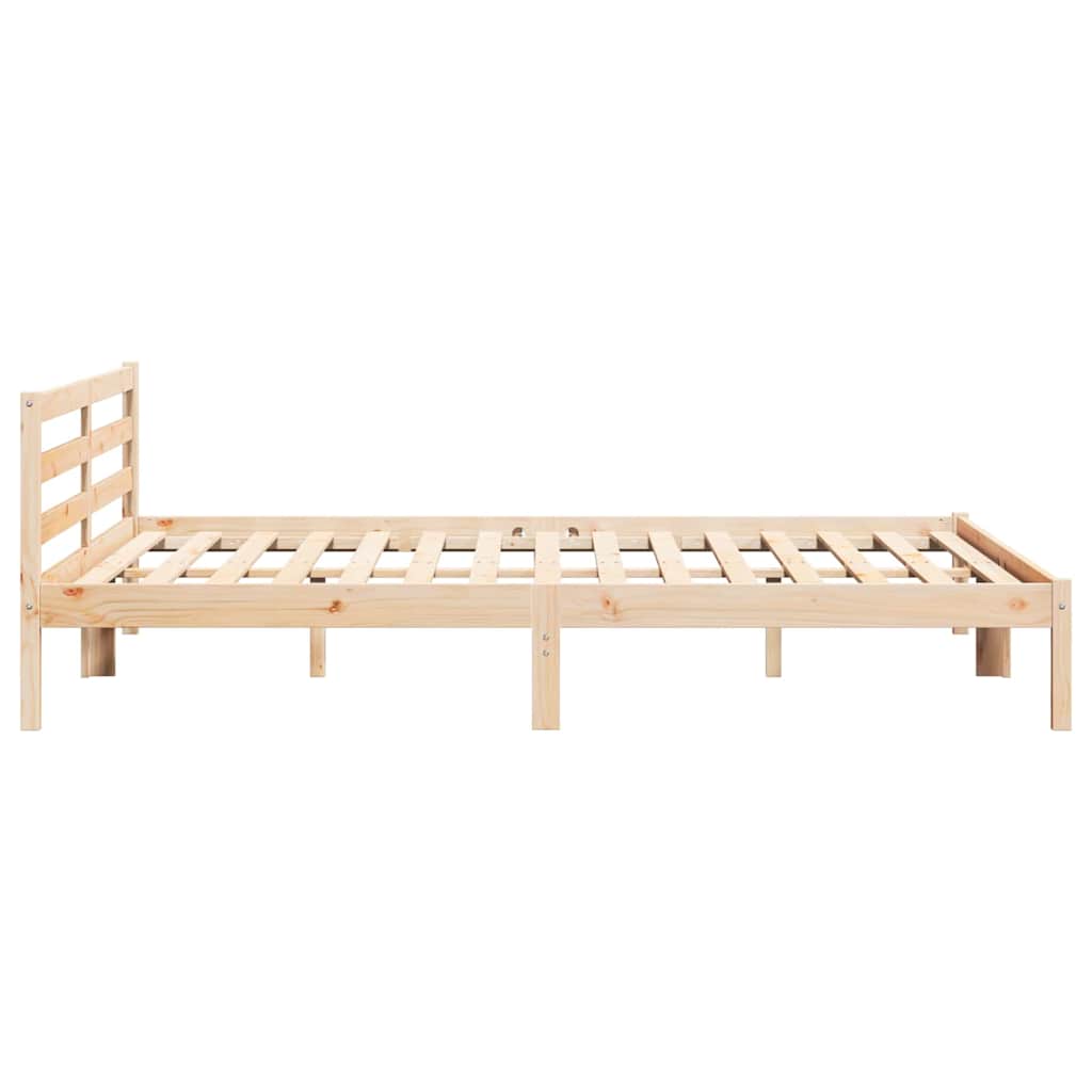 Bed Frame Brown 215.5 x 205.5 x 69.5 cm Solid Pine Wood