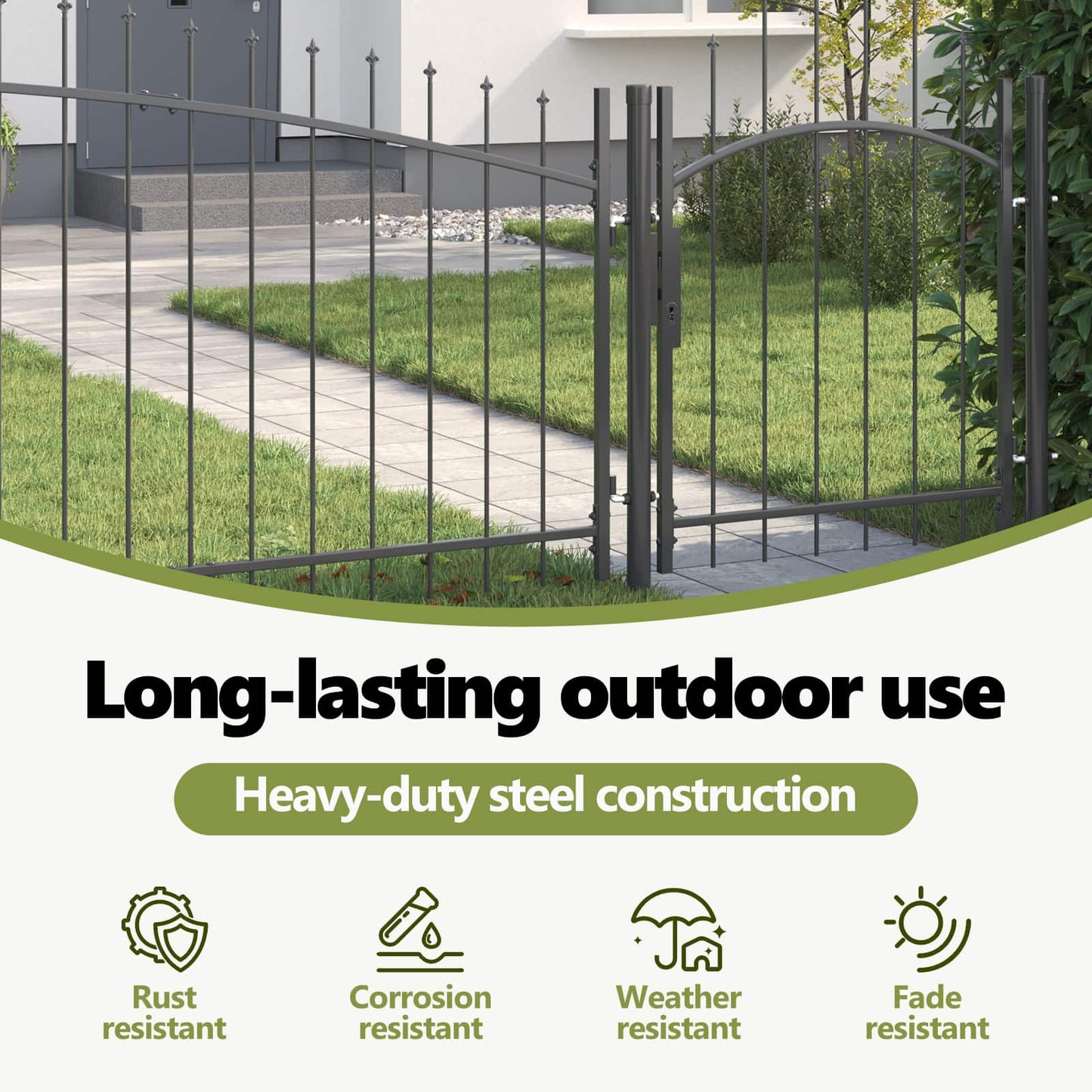 Garden Gate with Lock Woerden Grey 100 x 100 cm Steel