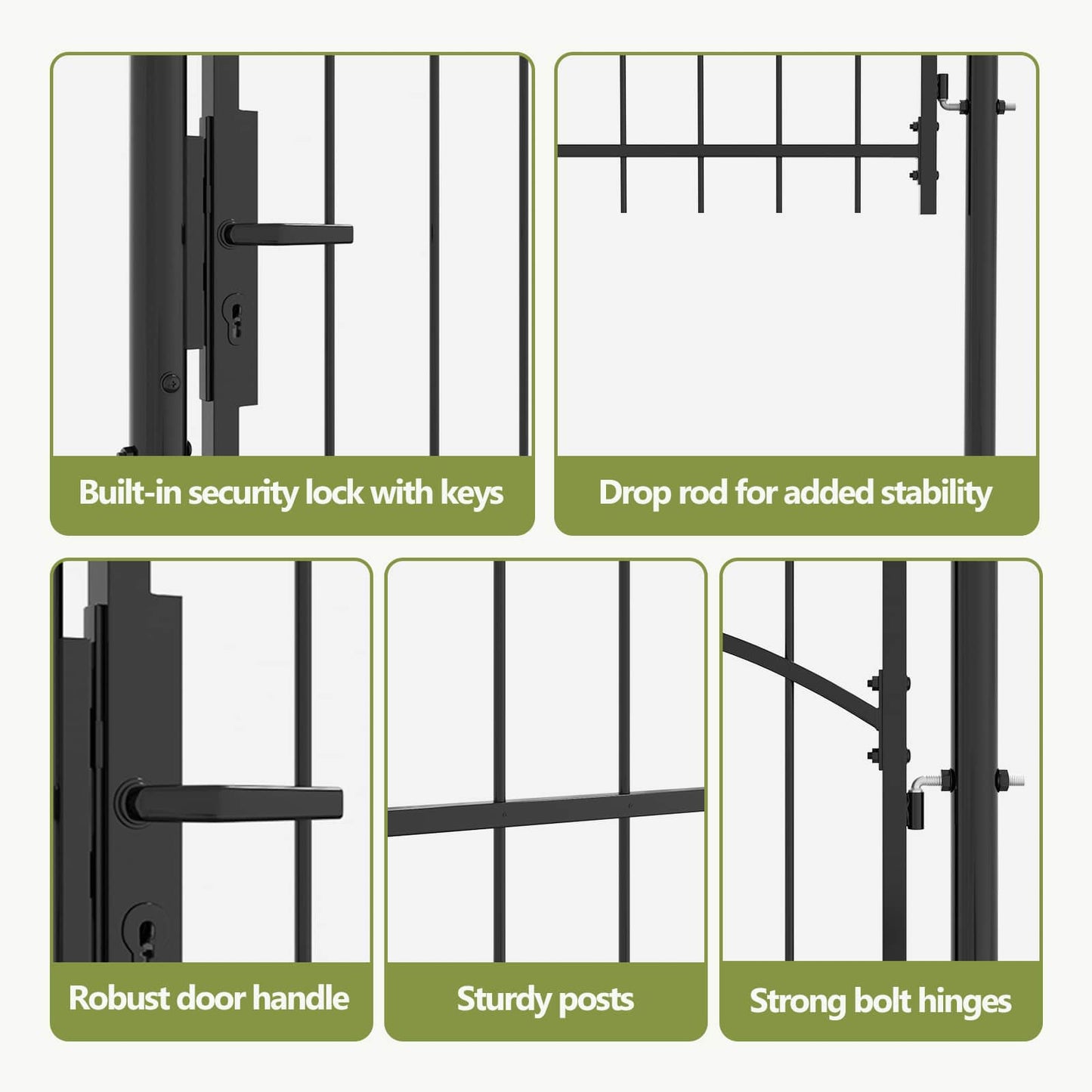 Garden Gate with Lock Woerden Grey 100 x 100 cm Steel