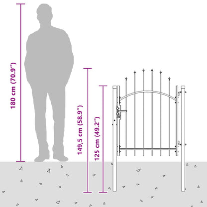 Garden Gate with Lock Woerden Grey 100 x 100 cm Steel