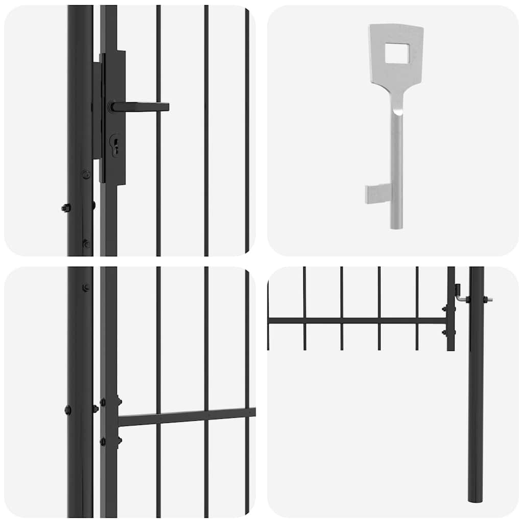 Garden Gate with Lock Woerden Grey 125 x 100 cm Steel