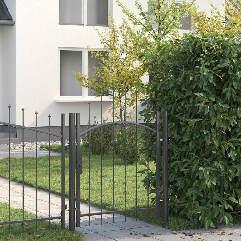 Garden Gate with Lock Woerden Grey 125 x 100 cm Steel