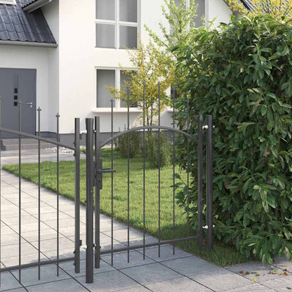 Garden Gate with Lock Woerden Grey 125 x 100 cm Steel
