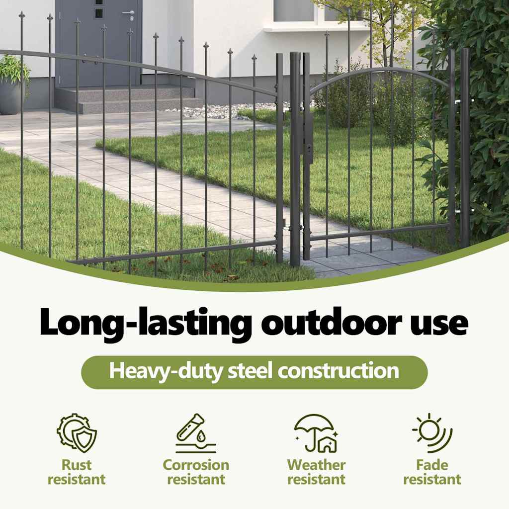 Garden Gate with Lock Woerden Grey 125 x 100 cm Steel
