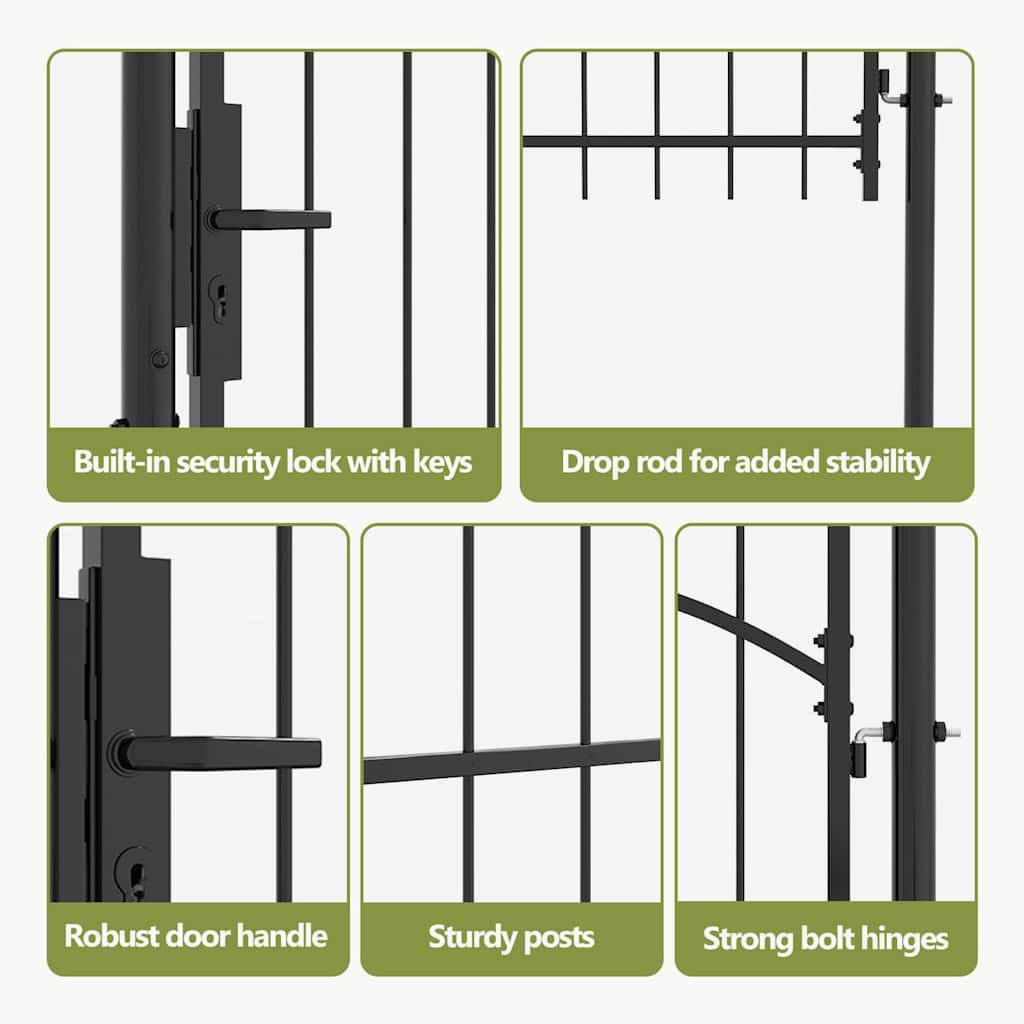 Garden Gate with Lock Woerden Grey 125 x 100 cm Steel