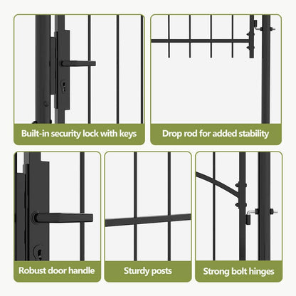 Garden Gate with Lock Woerden Grey 125 x 100 cm Steel
