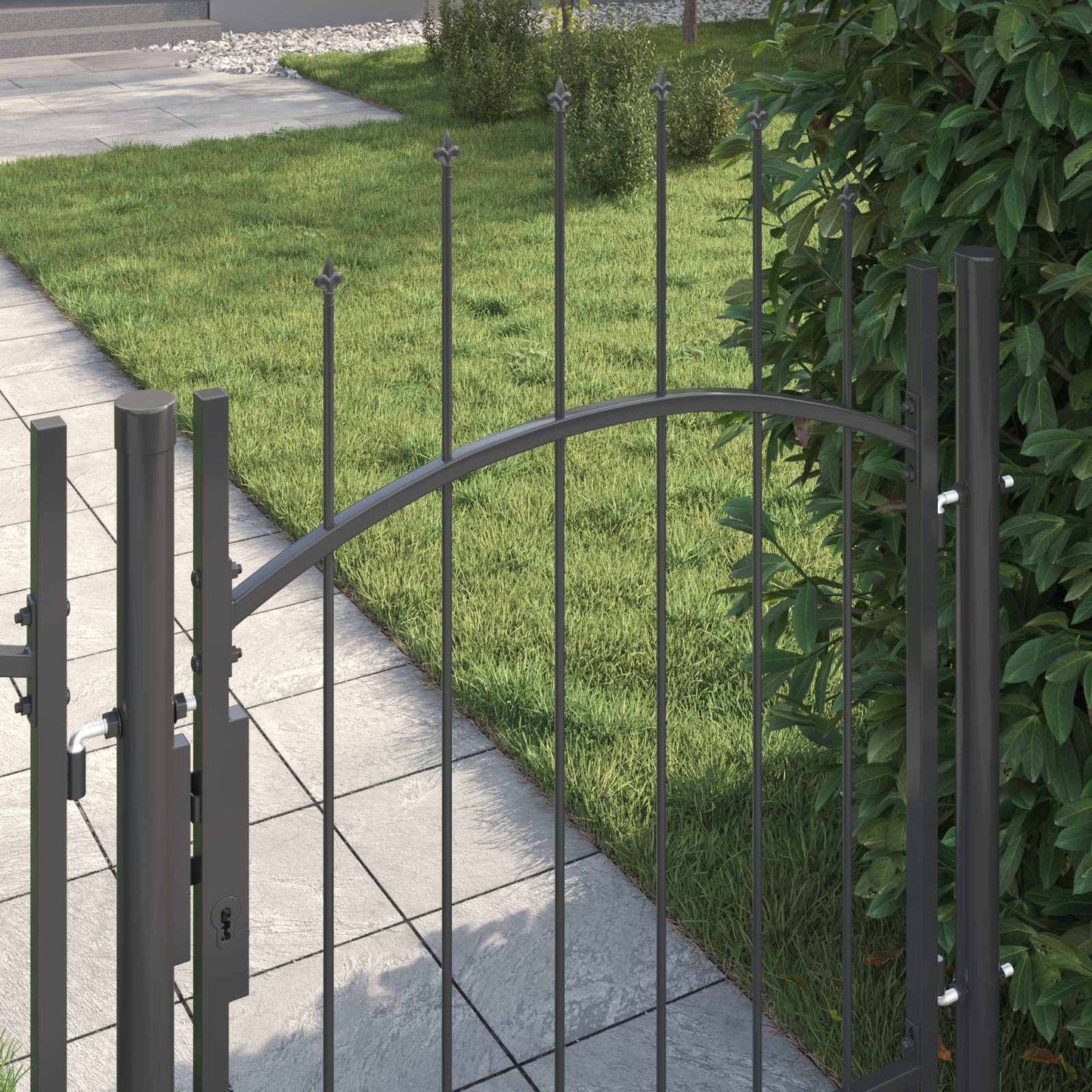 Garden Gate with Lock Woerden Grey 150 x 100 cm Steel