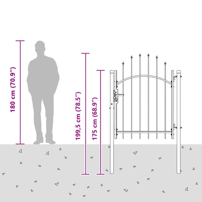 Garden Gate with Lock Woerden Grey 150 x 100 cm Steel
