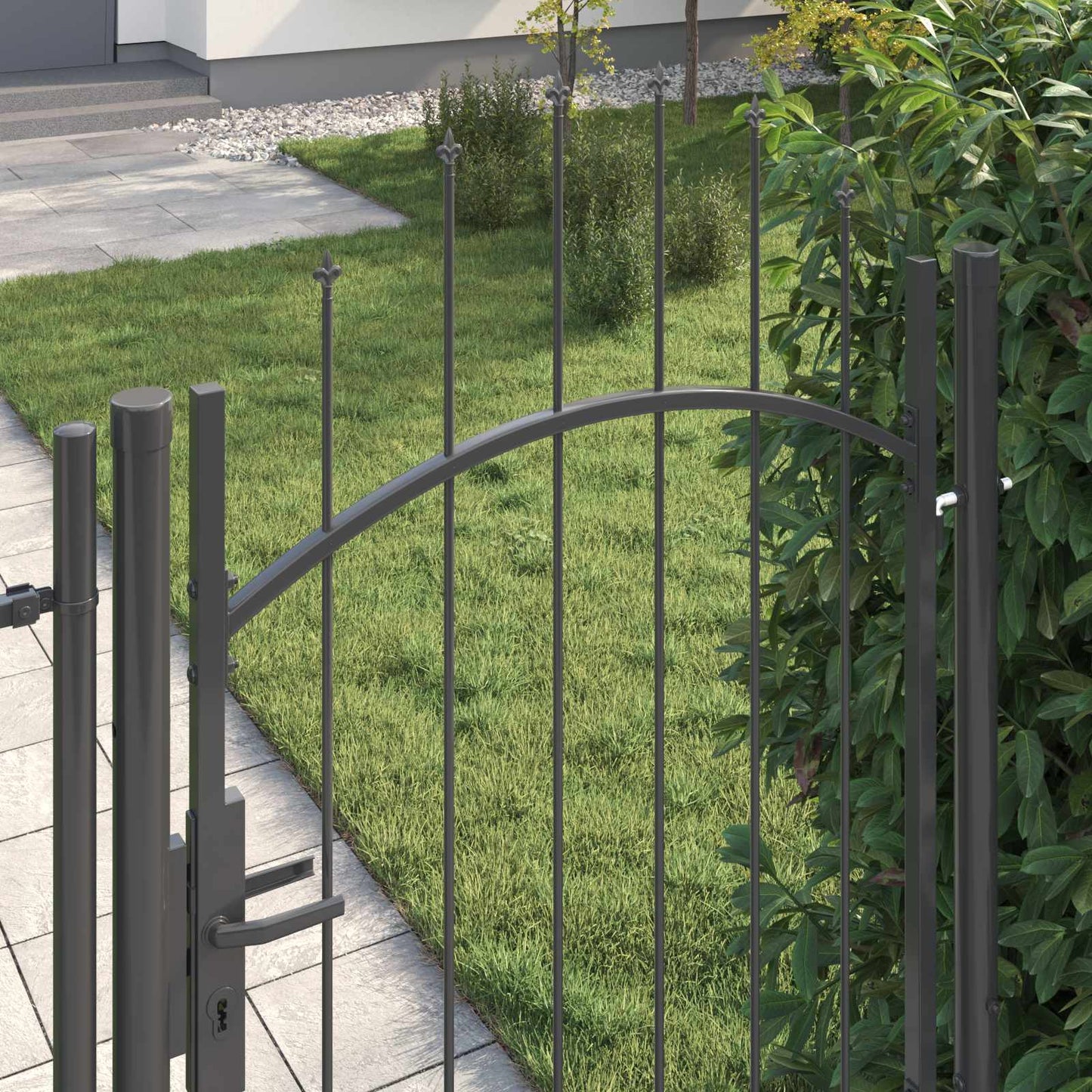 Garden Gate with Lock Woerden Grey 175 x 100 cm Steel