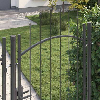 Garden Gate with Lock Woerden Grey 200 x 100 cm Steel