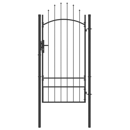 Garden Gate with Lock Woerden Grey 200 x 100 cm Steel