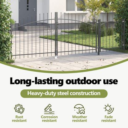 Garden Gate with Lock Woerden Grey 100 x 400 cm Steel