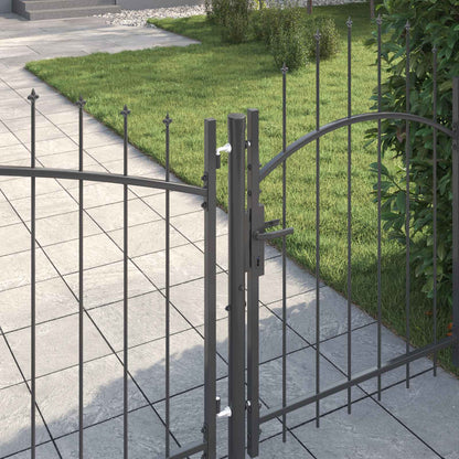 Garden Gate with Lock Woerden Grey 150 x 400 cm Steel
