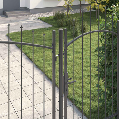 Garden Gate with Lock Woerden Grey 195 x 400 cm Steel