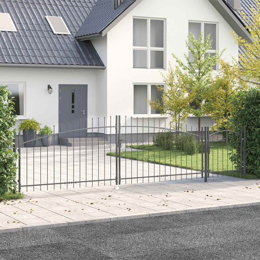 Garden Gate WOERDEN 100 x 500 cm Steel Grey Lockable