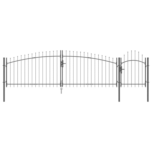 Garden Gate WOERDEN 100 x 500 cm Steel Grey Lockable