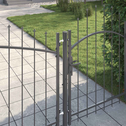 Garden Gate with Lock Woerden Grey 125 x 500 cm Steel