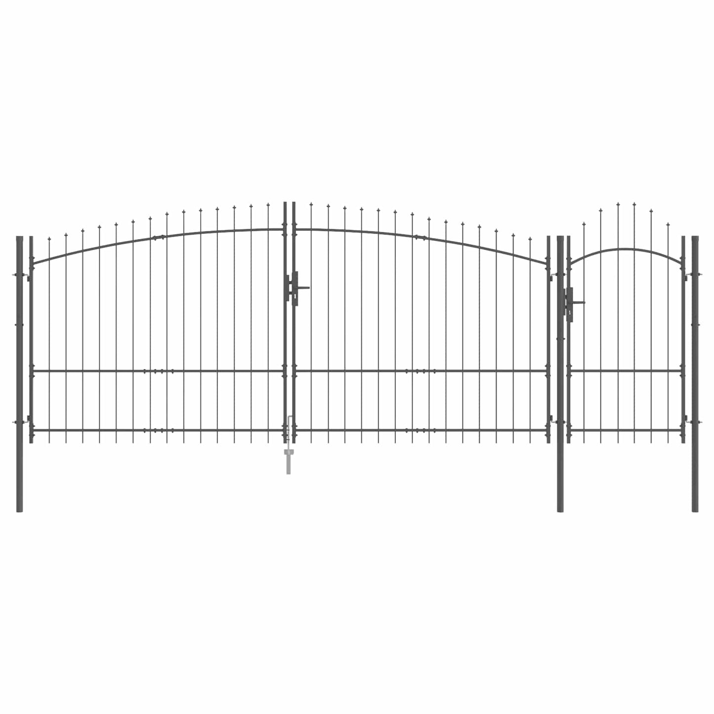 Garden Gate with Lock Woerden Grey 175 x 500 cm Steel