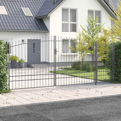 Garden Gate with Lock Woerden Grey 195 x 500 cm Steel