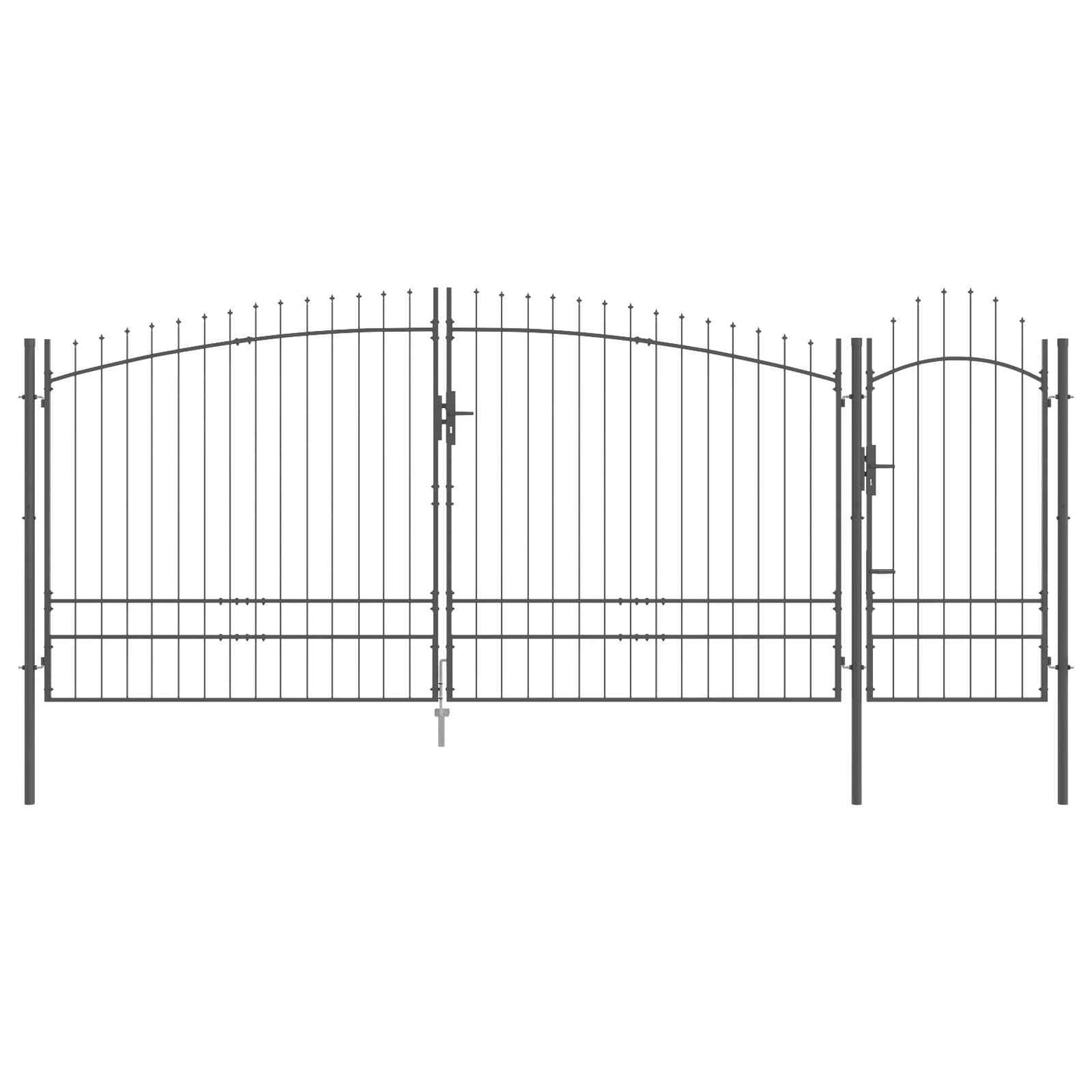Garden Gate with Lock Woerden Grey 195 x 500 cm Steel