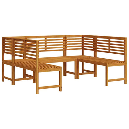 Garden Bench Set 5 pcs Brown Solid Acacia Wood
