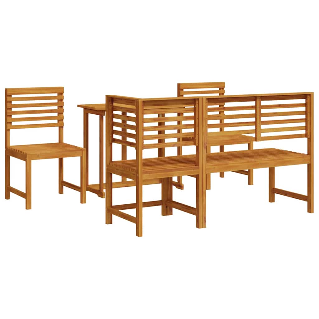 Garden Bistro Set 5 pcs Brown Solid Acacia Wood