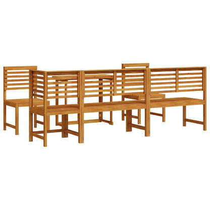 Garden Bistro Set 6 pcs Brown Solid Acacia Wood