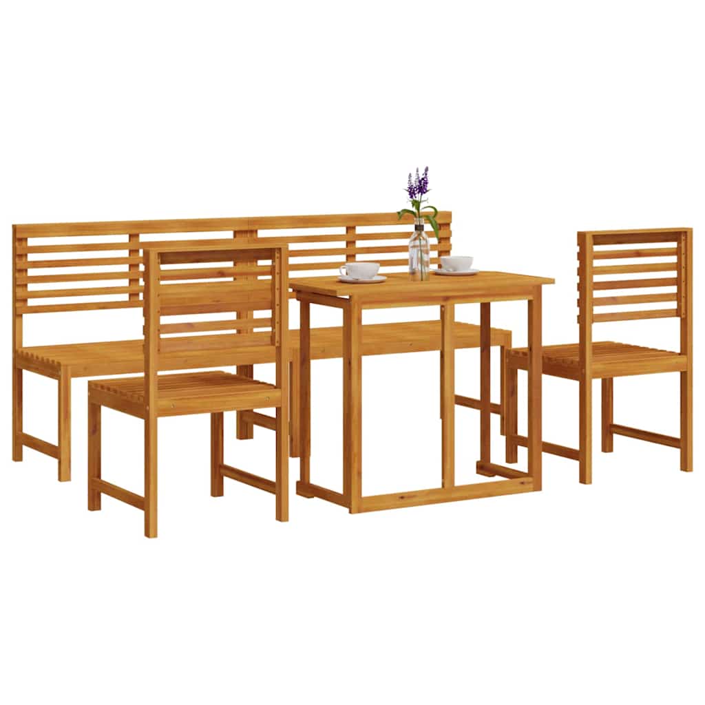 Garden Bistro Set 5 pcs Brown Solid Acacia Wood