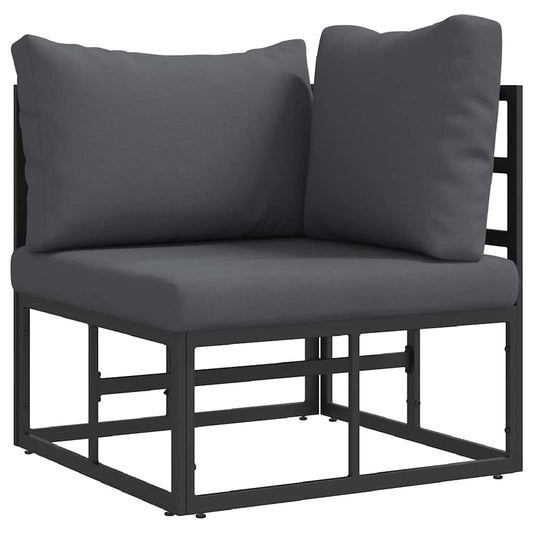Outdoor Furniture with Cushion Black 71.5 x 71.5 x71 cm Metal