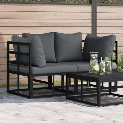 Outdoor Furniture 2 Piece Black and Anthracite Metal