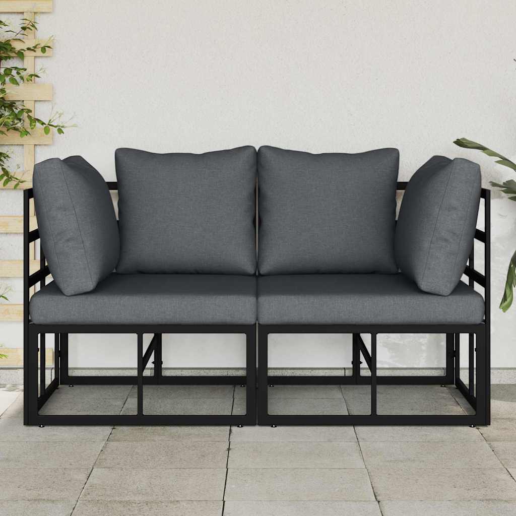 Outdoor Furniture 2 Piece Black and Anthracite Metal