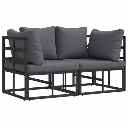 Outdoor Furniture 2 Piece Black and Anthracite Metal