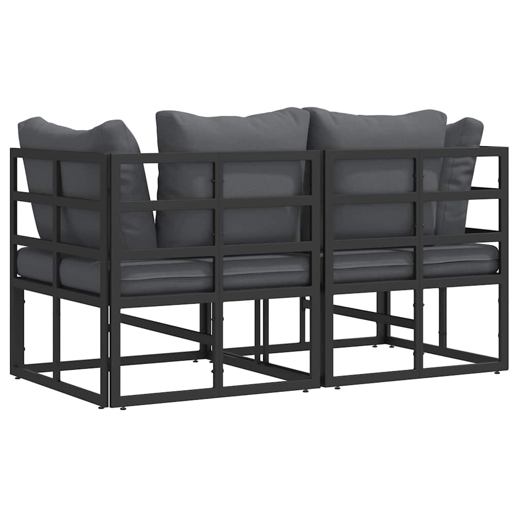 Outdoor Furniture 2 Piece Black and Anthracite Metal