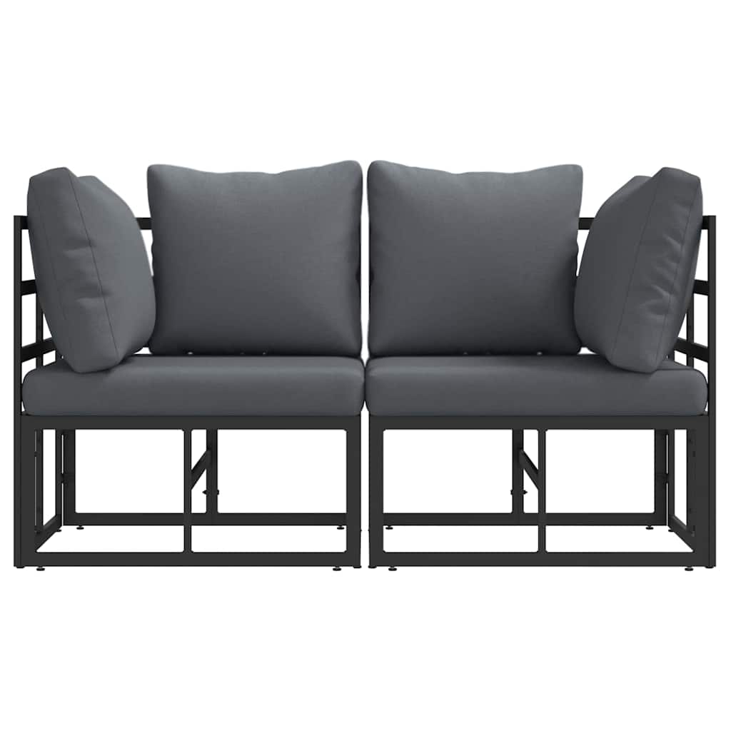 Outdoor Furniture 2 Piece Black and Anthracite Metal