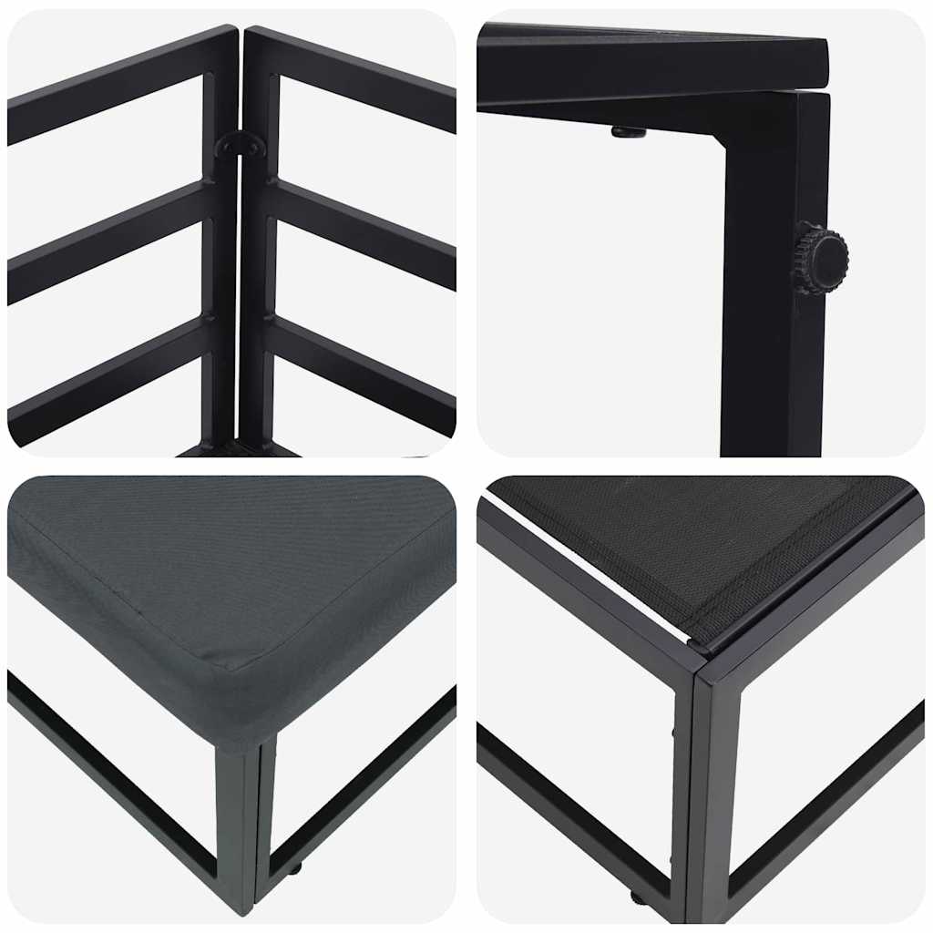 Outdoor Furniture 3 Piece Black and Anthracite Metal