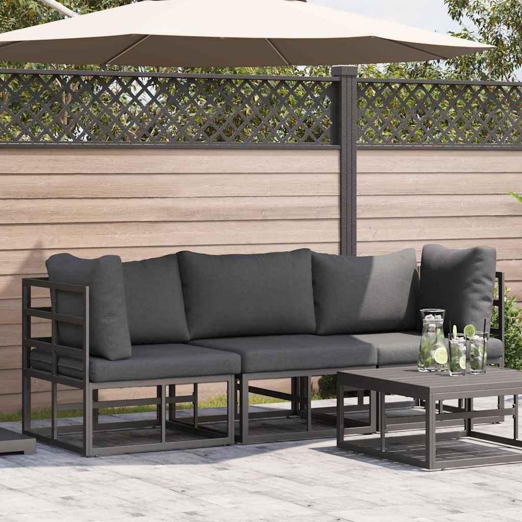 Outdoor Furniture 3 Piece Black and Anthracite Metal