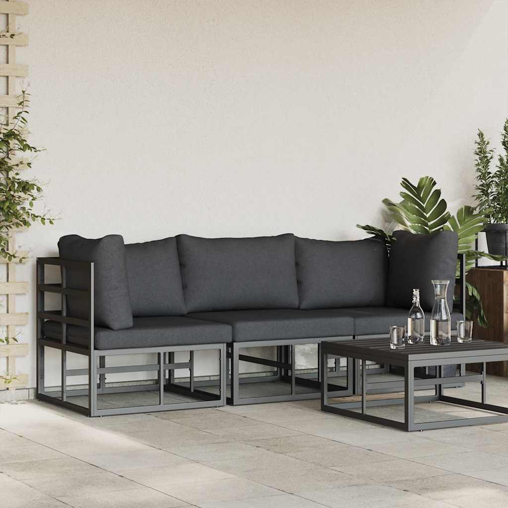 Outdoor Furniture 3 Piece Black and Anthracite Metal