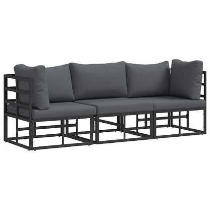 Outdoor Furniture 3 Piece Black and Anthracite Metal