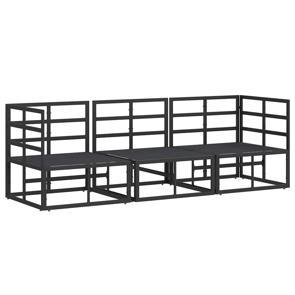 Outdoor Furniture 3 Piece Black and Anthracite Metal