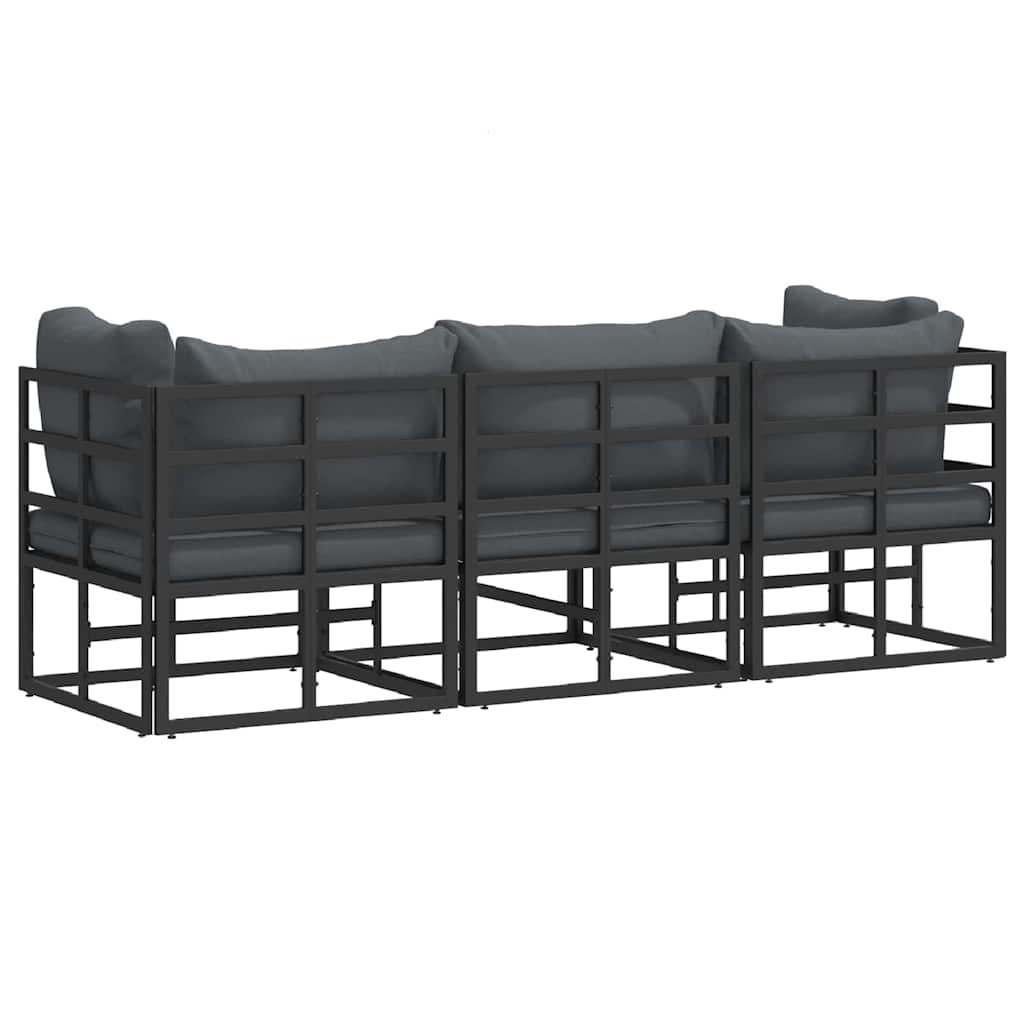 Outdoor Furniture 3 Piece Black and Anthracite Metal