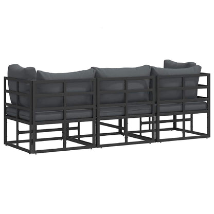 Outdoor Furniture 3 Piece Black and Anthracite Metal