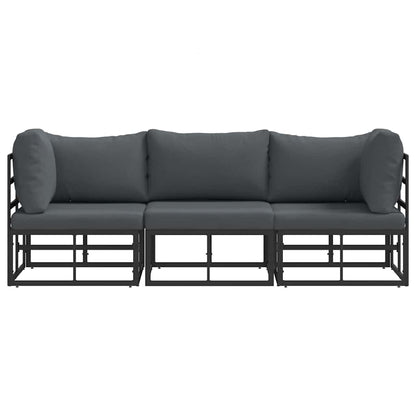 Outdoor Furniture 3 Piece Black and Anthracite Metal