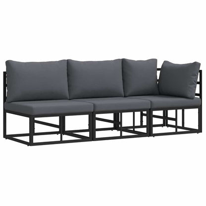 Outdoor Furniture 3 Piece Black and Anthracite Metal