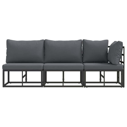 Outdoor Furniture 3 Piece Black and Anthracite Metal