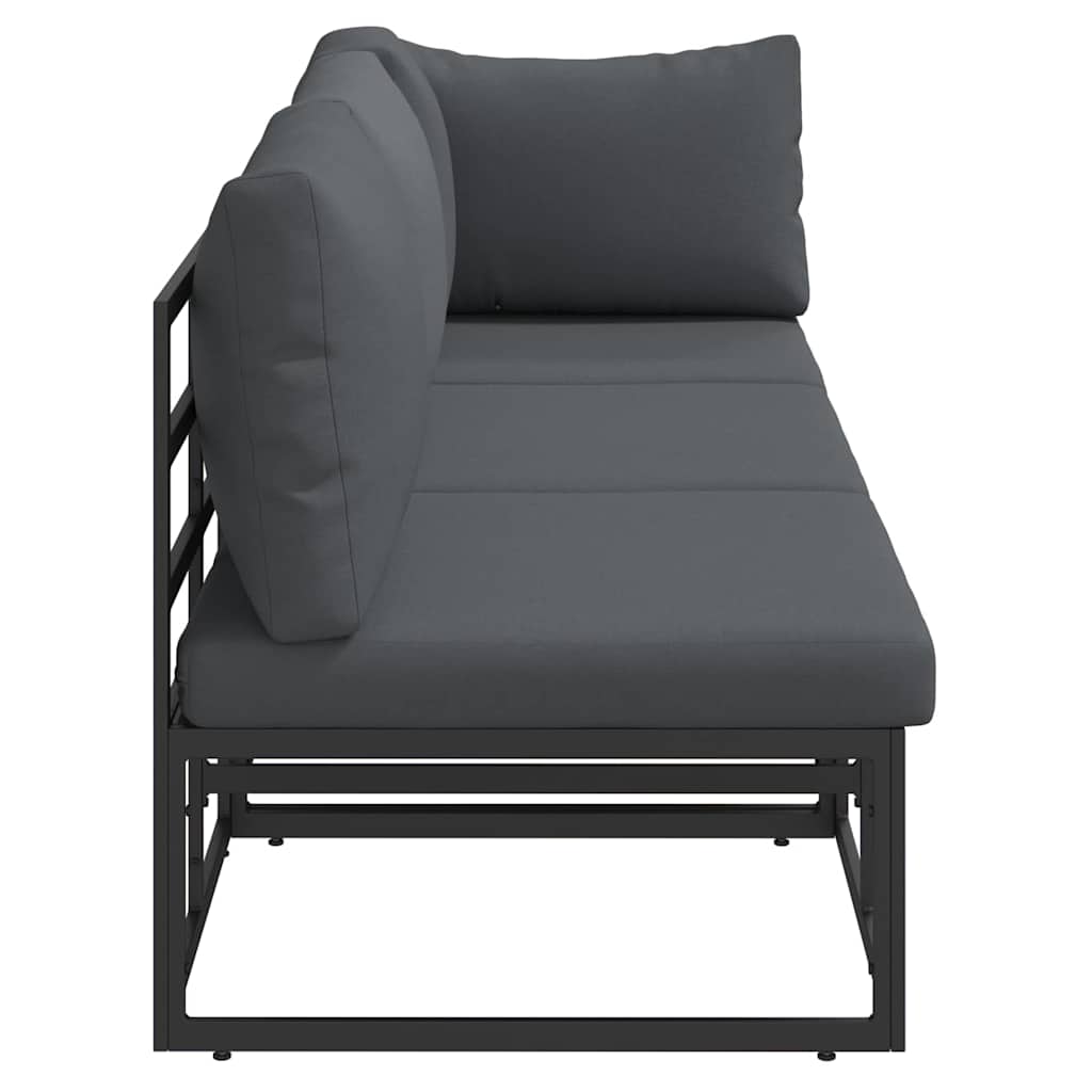 Outdoor Furniture 3 Piece Black and Anthracite Metal