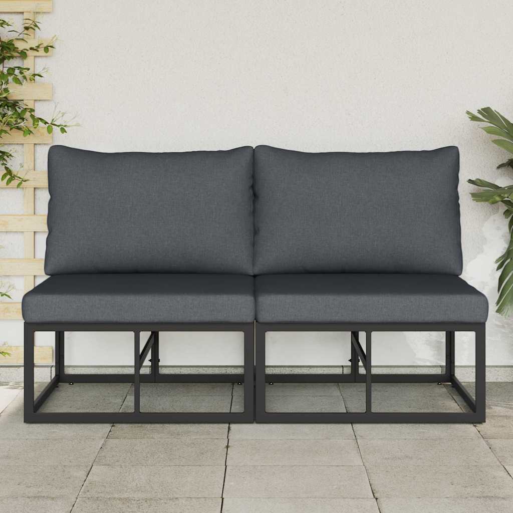 Outdoor Furniture 2 Piece Black and Anthracite Metal