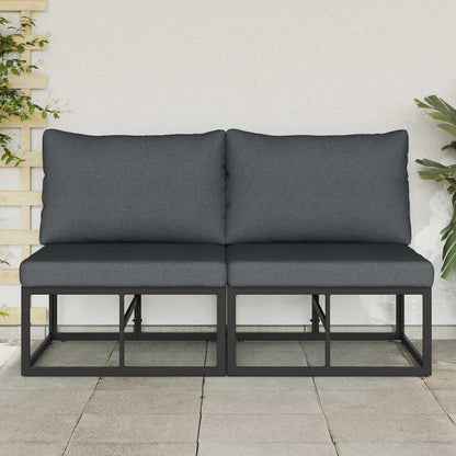 Outdoor Furniture 2 Piece Black and Anthracite Metal