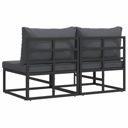 Outdoor Furniture 2 Piece Black and Anthracite Metal